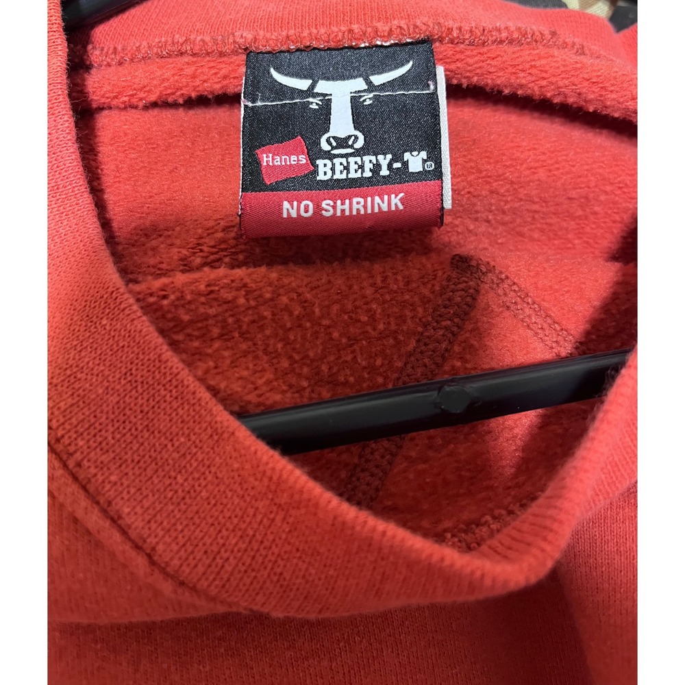 Vintage 90s Chevrolet Crewneck Sweatshirt Orange V-Stitch Embroidered Chevy XL - Picture 3 of 5